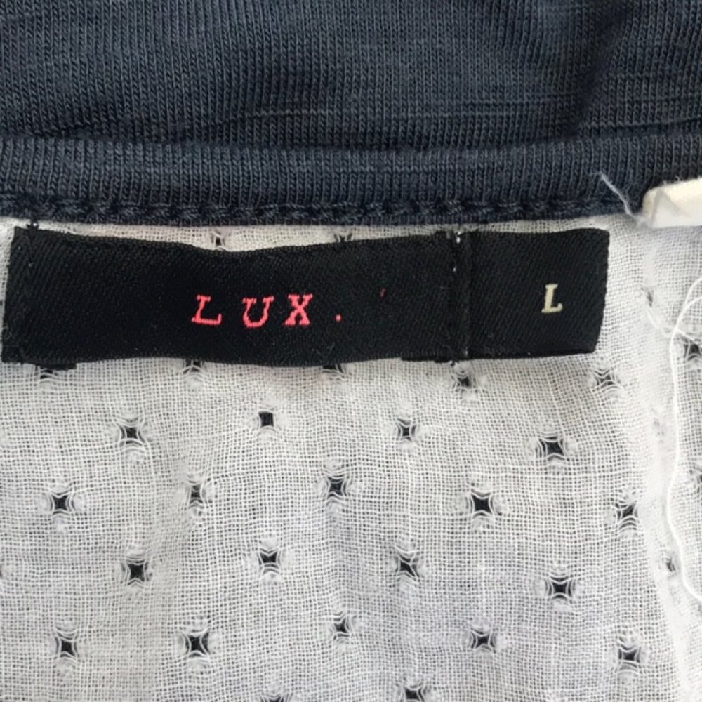 🎁 LUX pajama shirt dress eyelet detail size Large - Picture 7 of 8